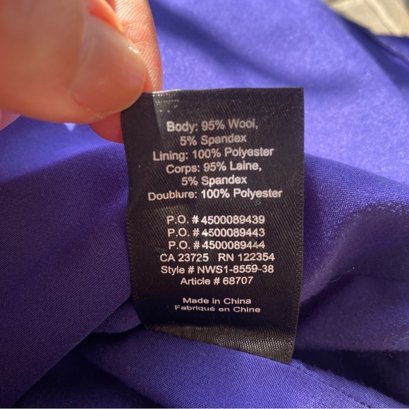 Aritzia Babaton Navy Blue Knee-length High Neck Fitted Sleeveless Wool Dress - Picture 4 of 7